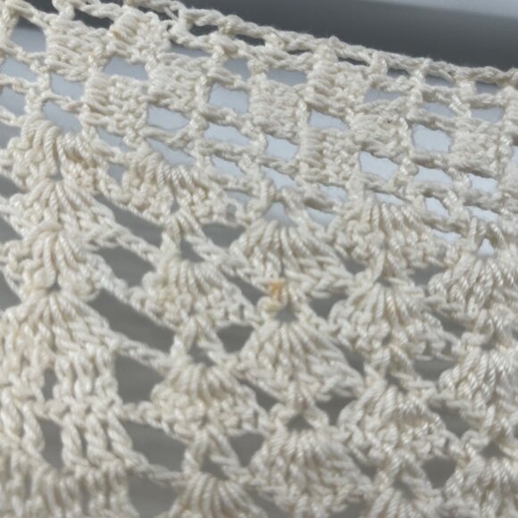 Vintage Handmade Crocheted Half Apron Child or Smaller Woman Used Farmhouse - Picture 6 of 10